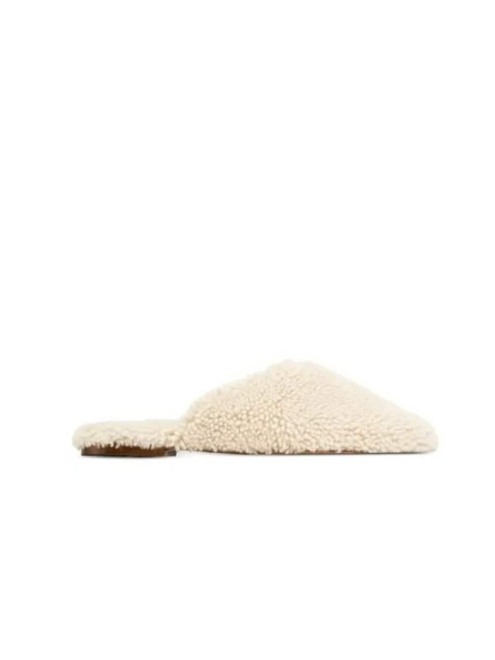 Avec Modération Shearling Wool Slide Slippers EU 39 Beige Cozy Luxury Italy